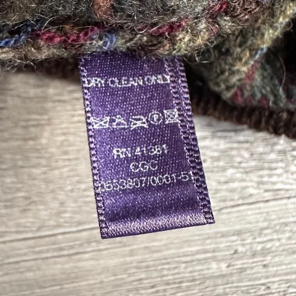 Ralph Lauren Purple Label Cashmere Alpaca Fair Isle Sweater Made in Italy L - Picture 6 of 7